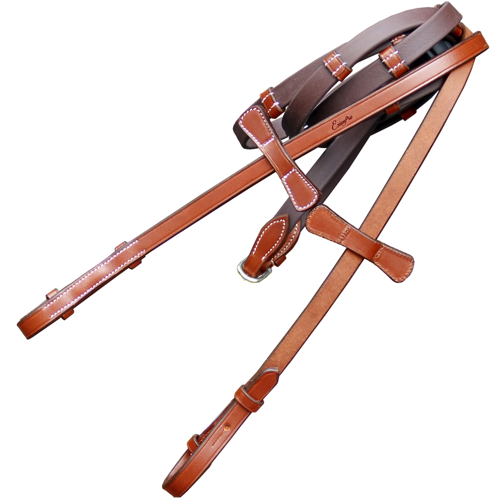 ExionPro Plain Rubber Reins with 7 Loops &amp; Martingale Stoppers
