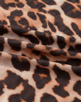 Leopard Mesh Mock Neck Long Sleeve Top