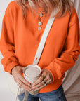 Solid Fleece Lined Drop Shoulder Terry Sweatshirt