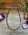 Magnesite Heishi Choker – Sterling Silver Pearls