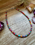 Magnesite Heishi Choker – Sterling Silver Pearls