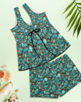 Baha Ranch All Turquoise Tankini & Boy Shorts Swim Set