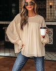 Mayaevi Sleeve Chiffon Blouse Long Sleeve Top