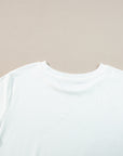 Plus Size Solid Rolled Short Sleeve T-Shirt