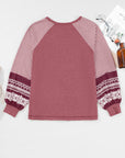 Kelsey Striped Raglan Long Sleeve Loose Top