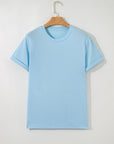Solid Short Sleeve Crew Neck Tee