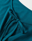 Plus Size Solid Bow-Tie Peplum Tank Top