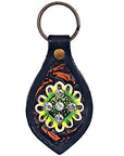 Hand Tooled Leather Key Chain Ring Handcraft Handmade Hilason