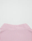 Plus Size Pinstripe Ruffle Hem Midi Dress