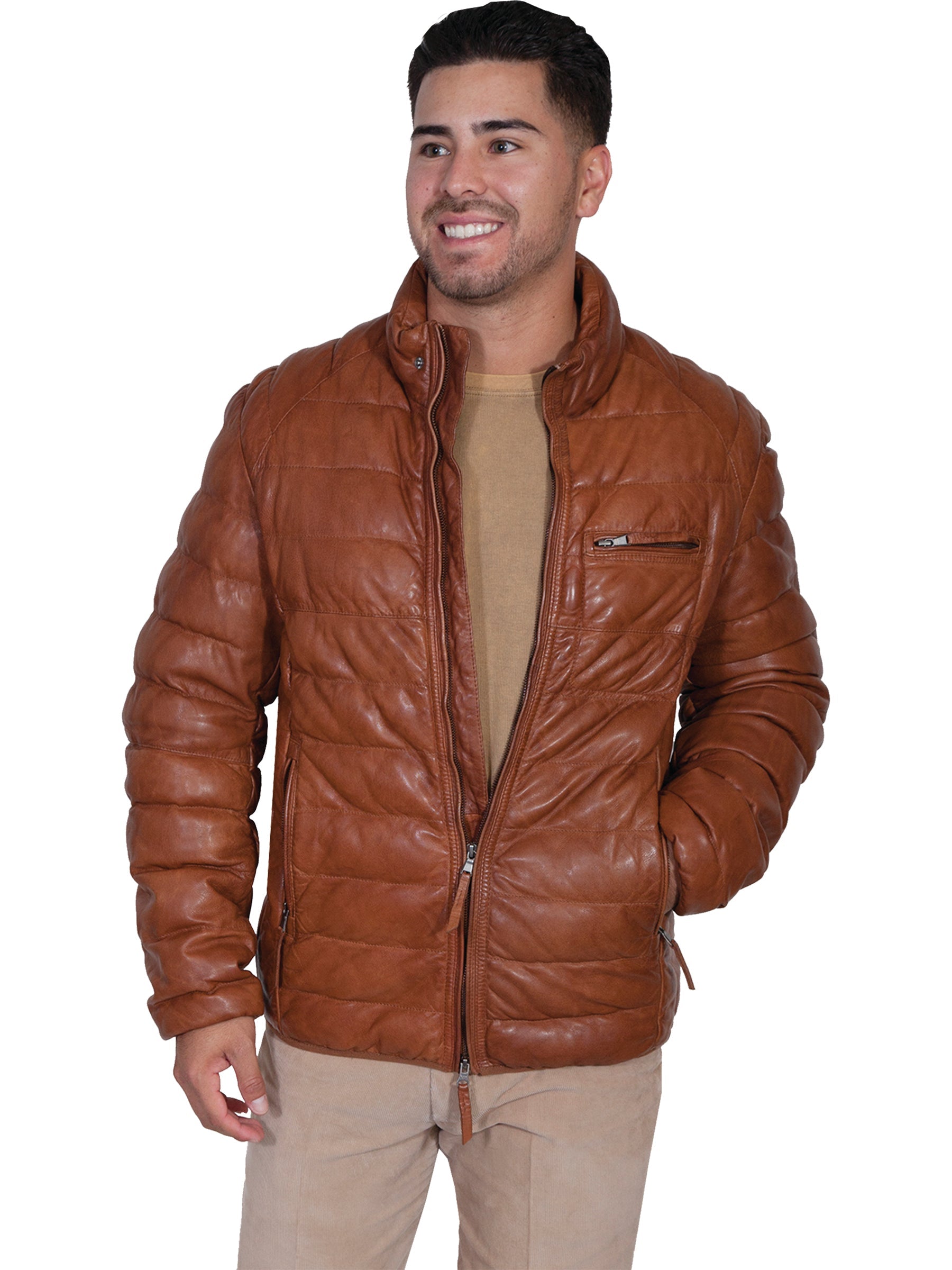 Ribbed Leather Jacket - 512