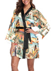 Baha Ranch Colores de Mexico Pictures of the Southwest Satin Kimono Sleeve Robe