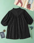 Arielle Embroidered Hollow-out Puff Sleeve Blouse