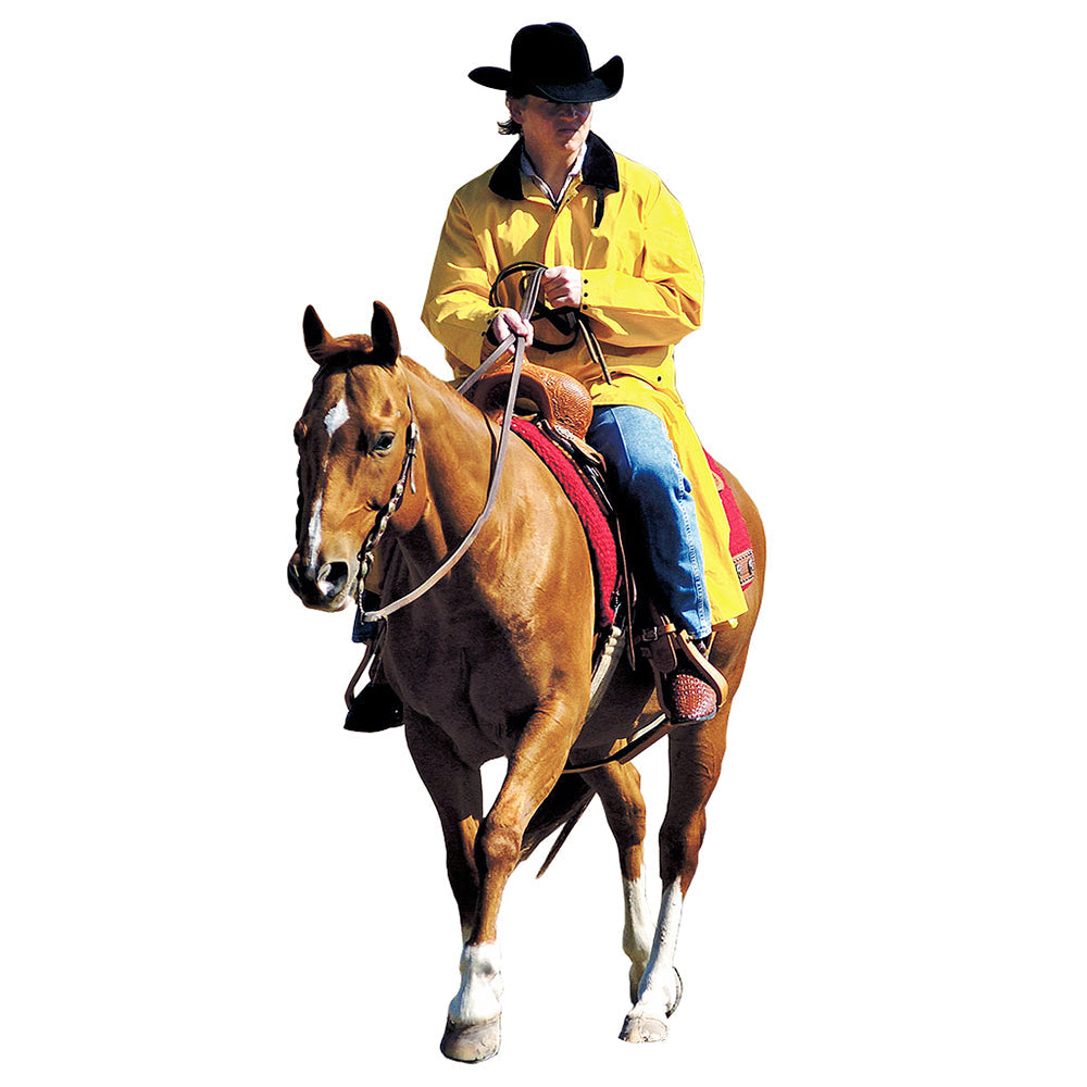 Pvc Saddle Slicker M&amp; F Western Adult Yellow Weatherproof With Hood