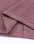 Evelyn Waffle Knit Loose Long Sleeve Top