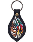Hand Tooled Leather Key Chain Ring Handcraft Handmade Hilason