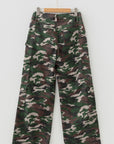Camo Denim Cargo Wide Leg Pants