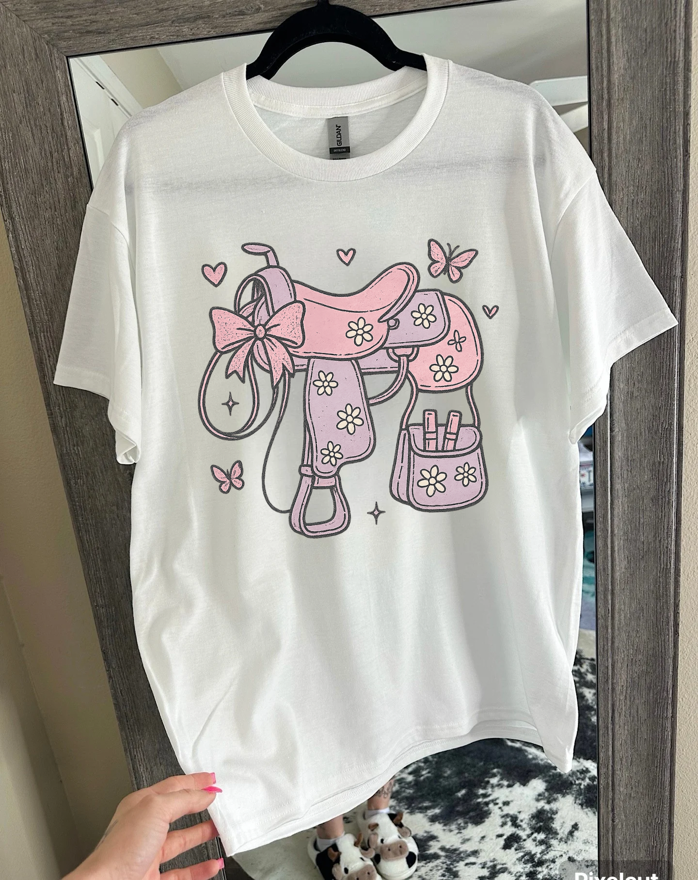 Girly Saddle Tee or Crewneck