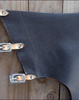 Hilason Western Bull Riding Chinks Chaps Pro Rodeo Bronc Leather Black
