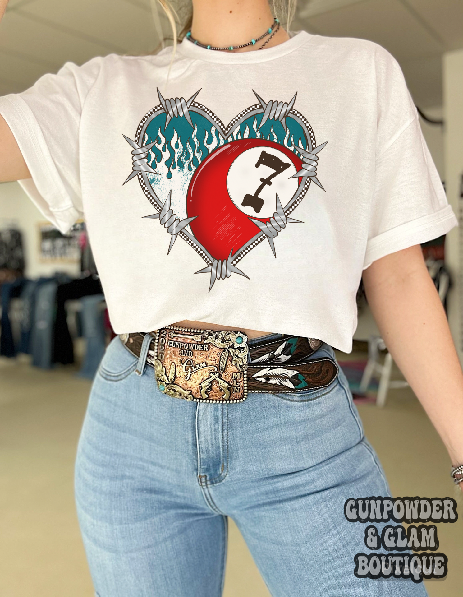 Barbed Wire Heart TEE or CREWNECK