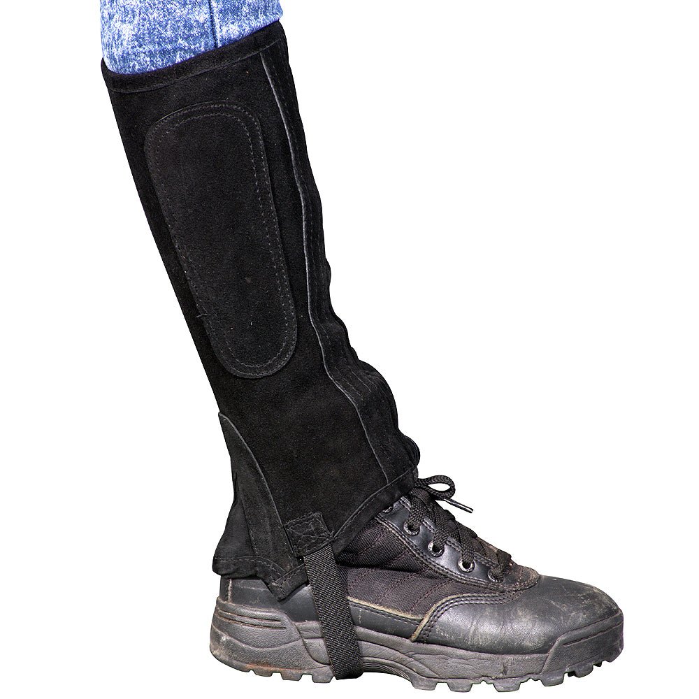 Small Shires Equestrian Children Suede Half Chaps Elastic Calf Strap Black