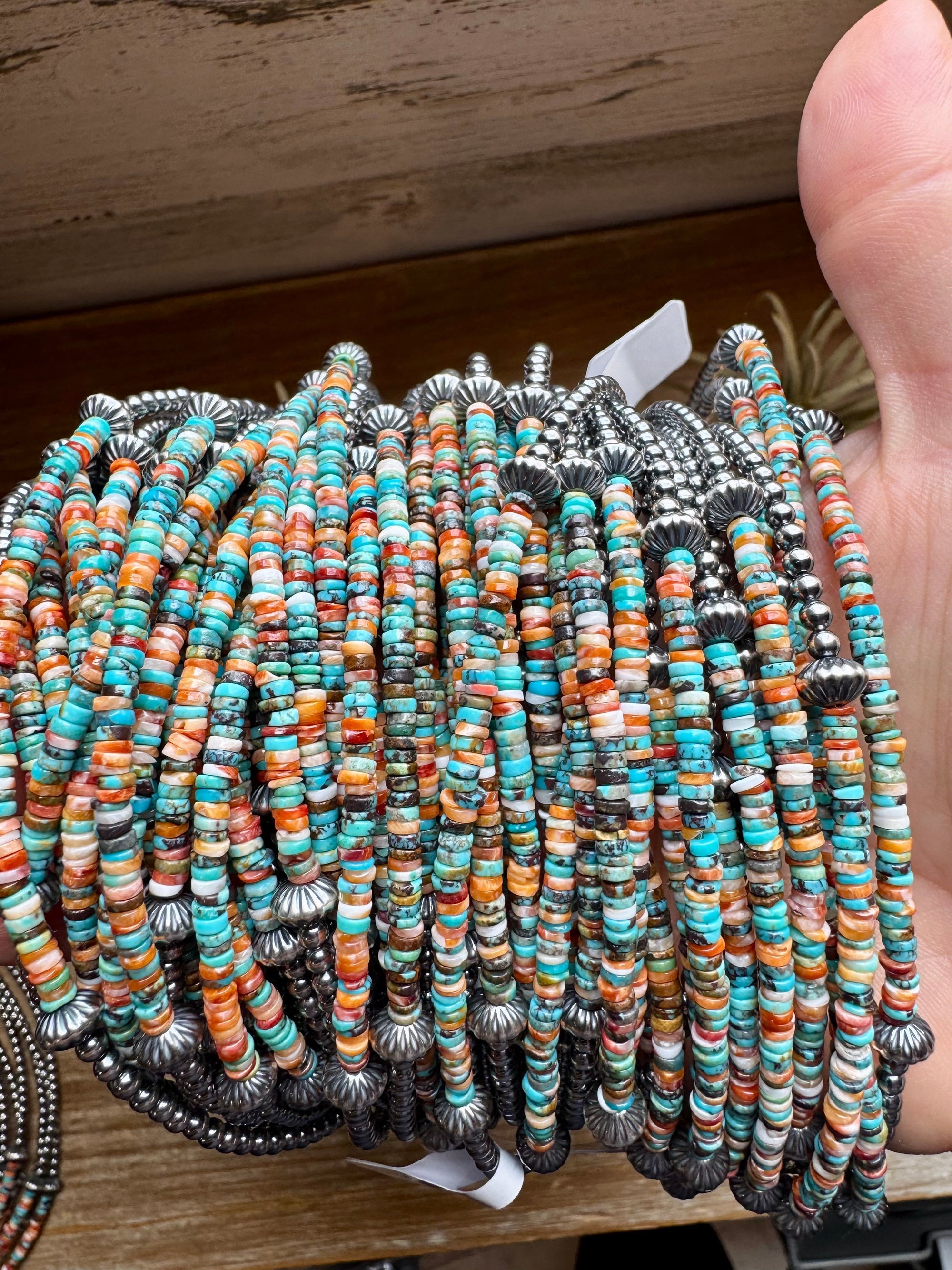 Sterling Silver Pearl Choker with Extra Turquoise &amp; Spiny Oyster