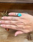 Multi Stone Ring - Size 5 - Kingman turquoise, Wild horse and sterling silver