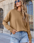 Milatrix Shoulder Pullover Solid Sweater