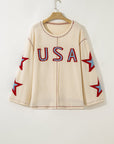 USA Star Contrast Patchwork Exposed Seam Top
