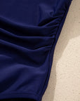 Square Neck Ruched One-Piece Swimsuit