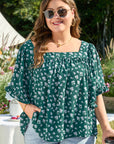 Adelynn Square Ruffled Trim PLUS Blouse