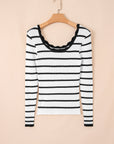 Sutton Striped Ribbed Slim Sweater
