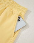 Solid Buttoned Collar Pullover & Shorts Set