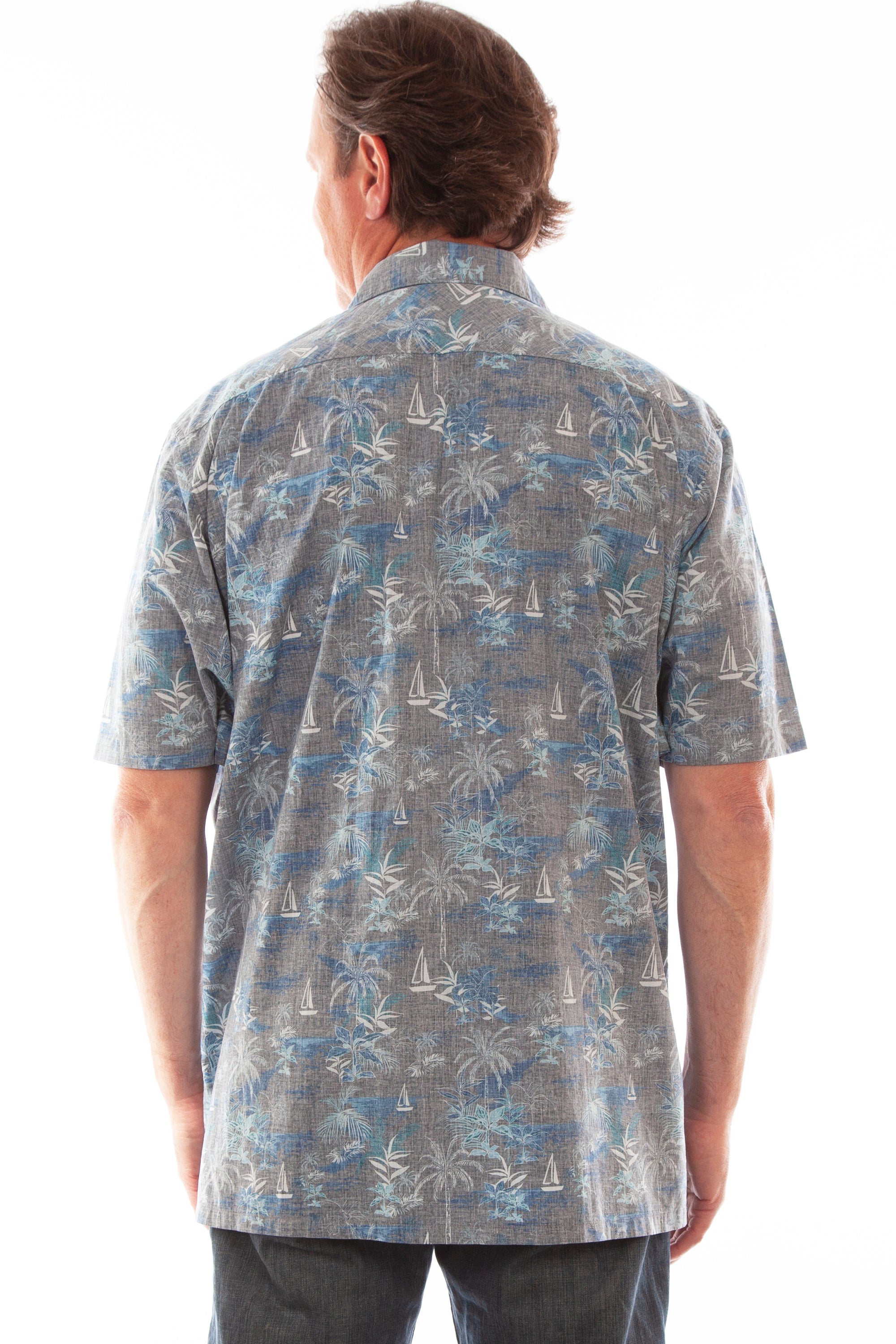 S/s Palm Trees &amp; Sail Boats Shirt - 5312
