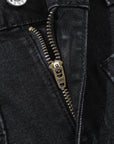 Denim Patch Pocket Wide Leg Jeans