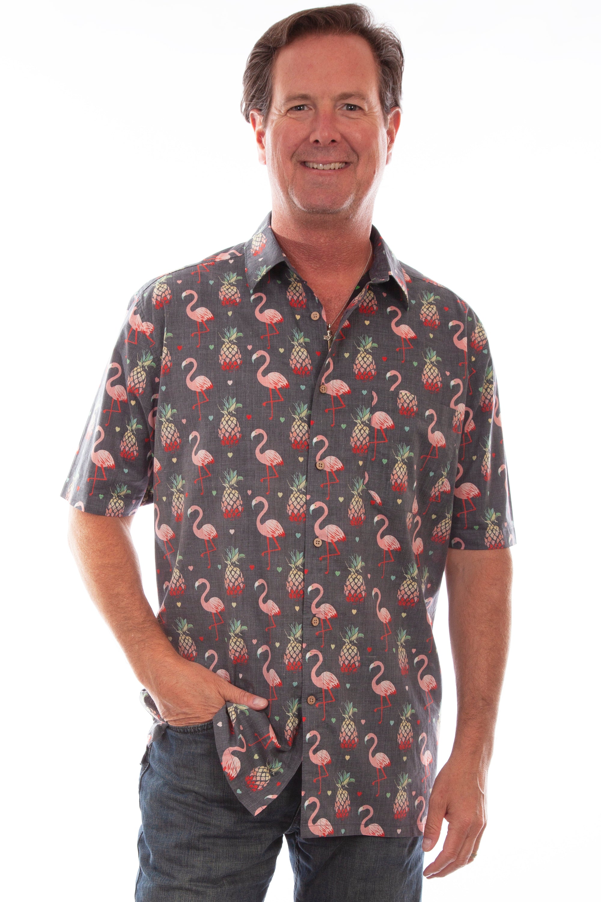 S/s Flamingos &amp; Pineapples Shirt - 5315