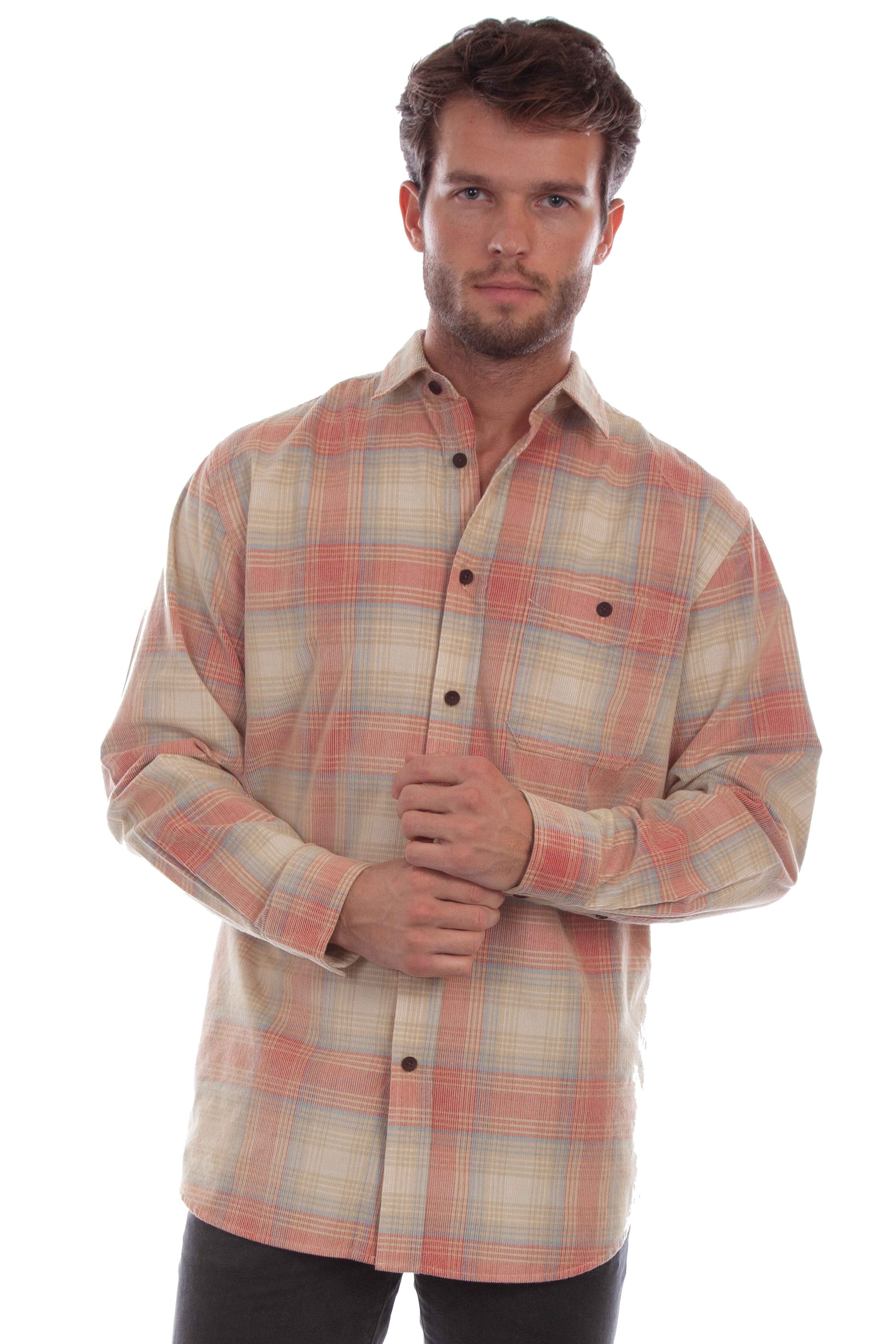 Corduroy Plaid Shirt - 5326