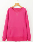 Ainsley Crisscross Stitching Loose Sweatshirt