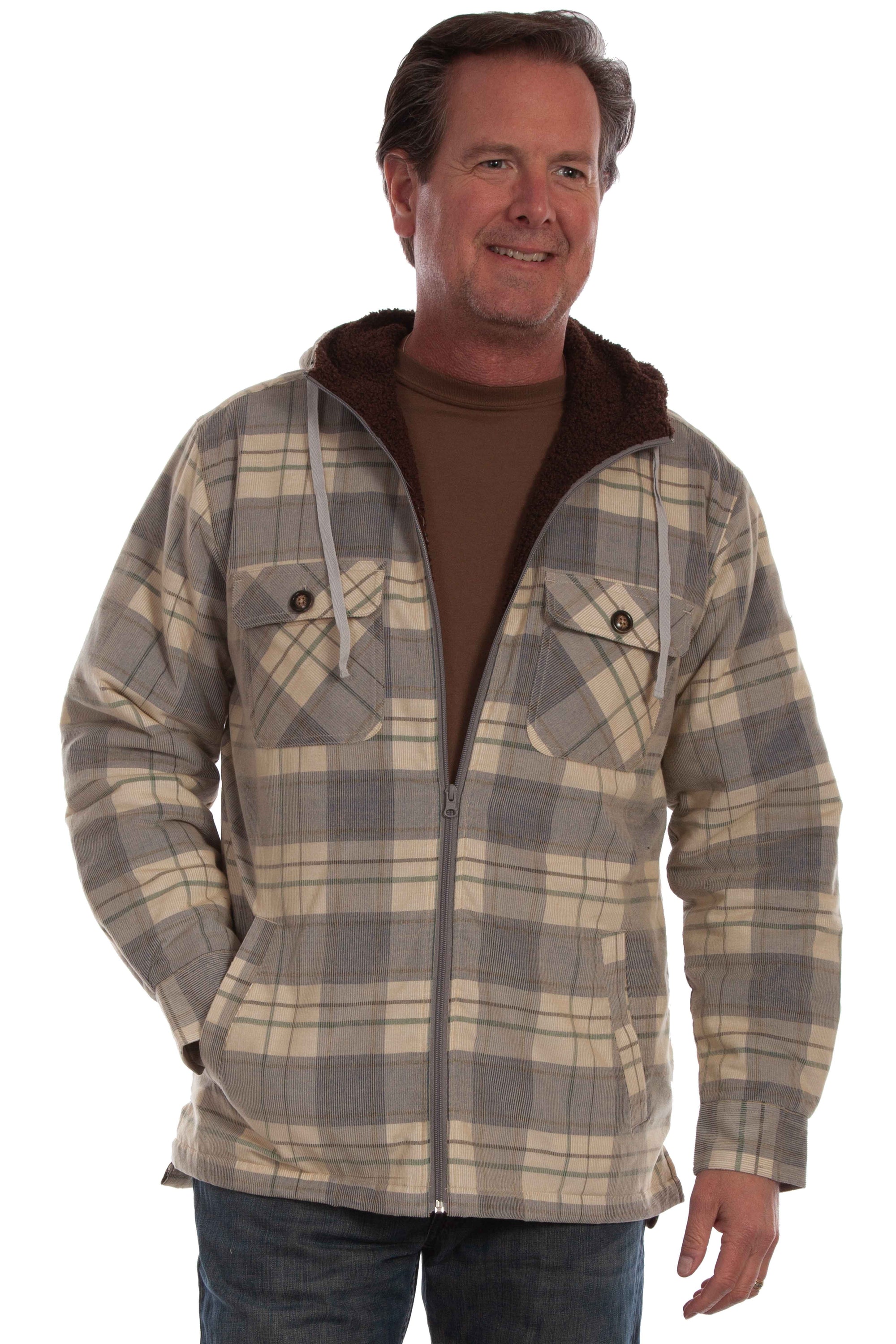 Sherpa Lined Corduroy Hoodie - 5331