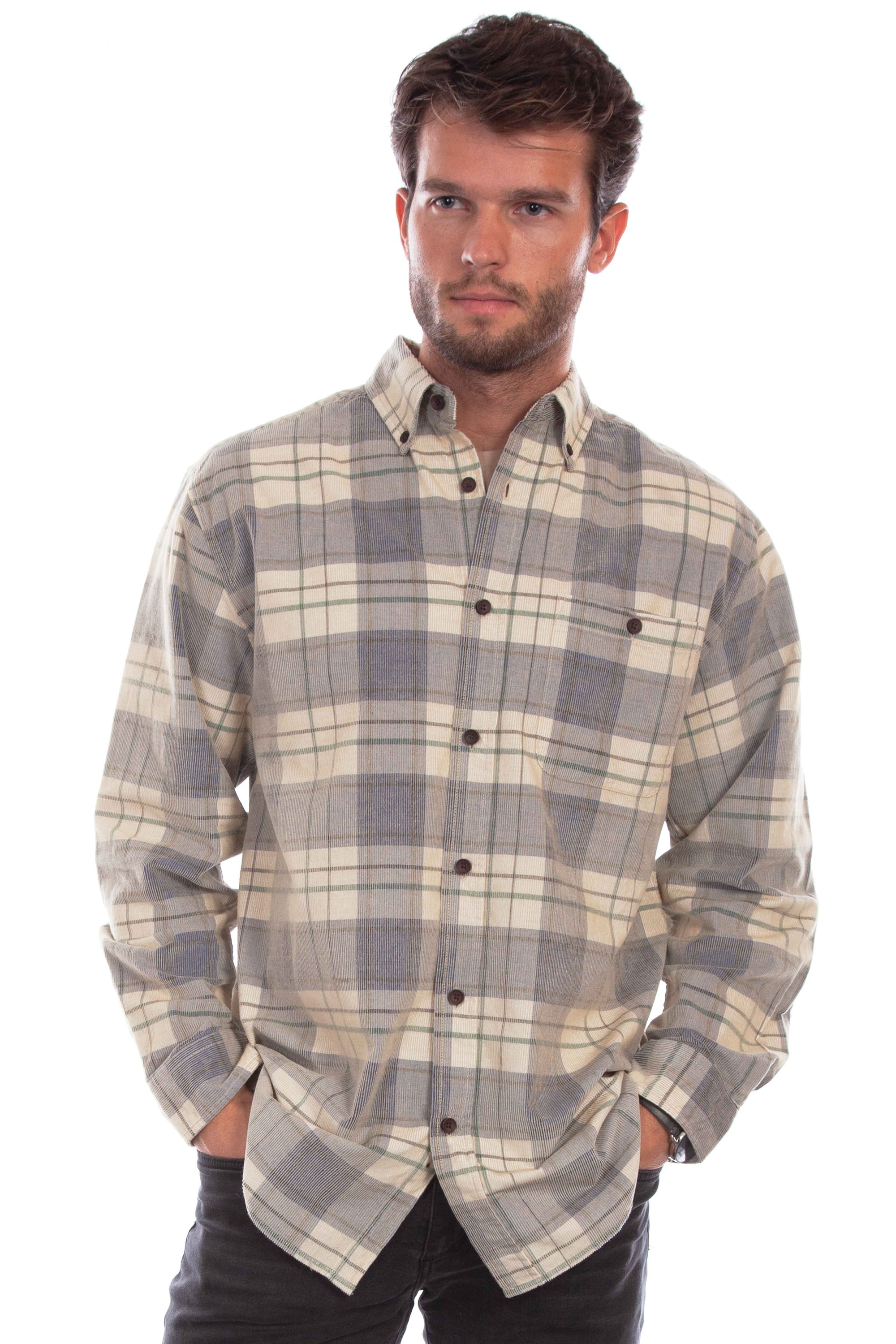 Corduroy Plaid Shirt - 5334