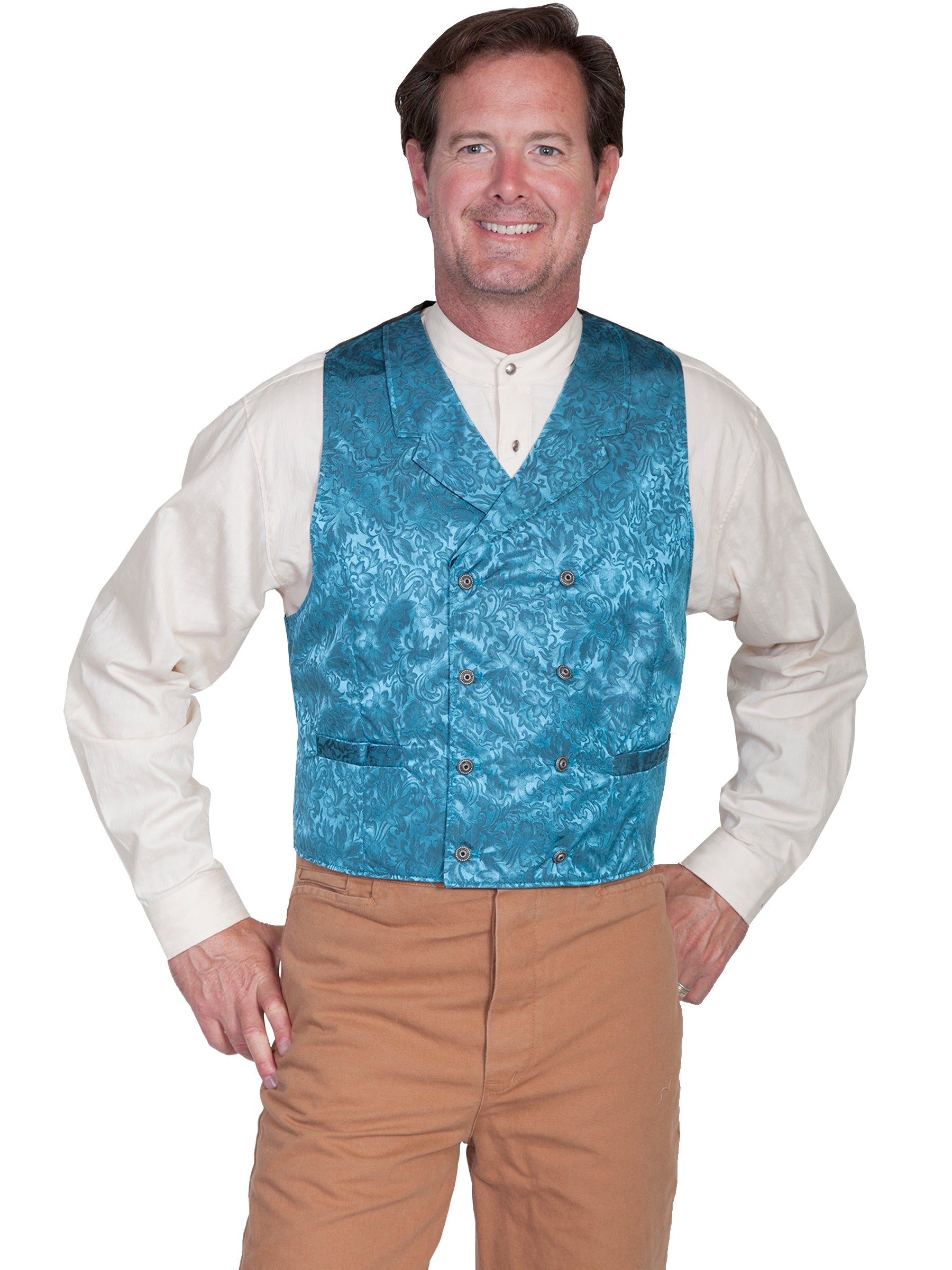 Floral Silk Double Breasted Vest - 535344X