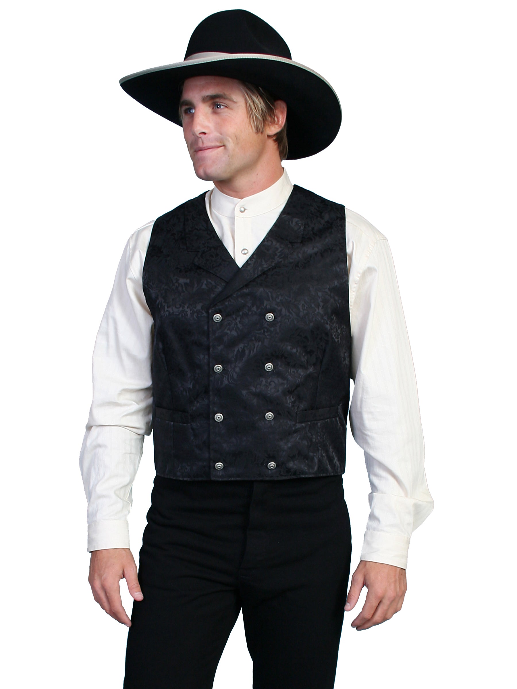 Floral Silk Double Breasted Vest - 535344