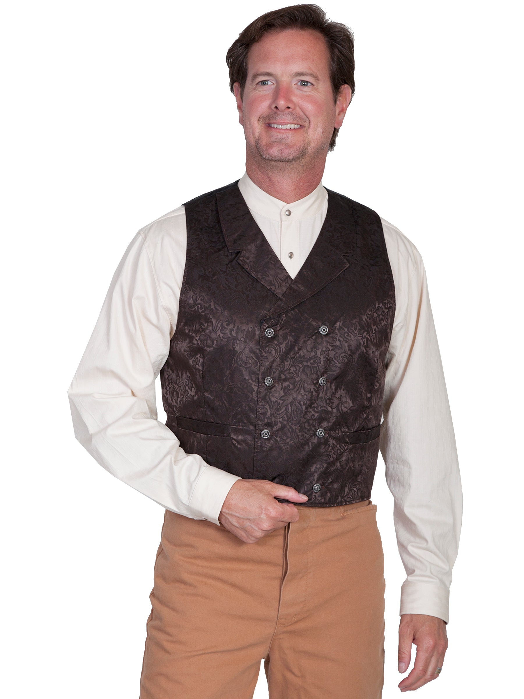 Floral Silk Double Breasted Vest - 535344X