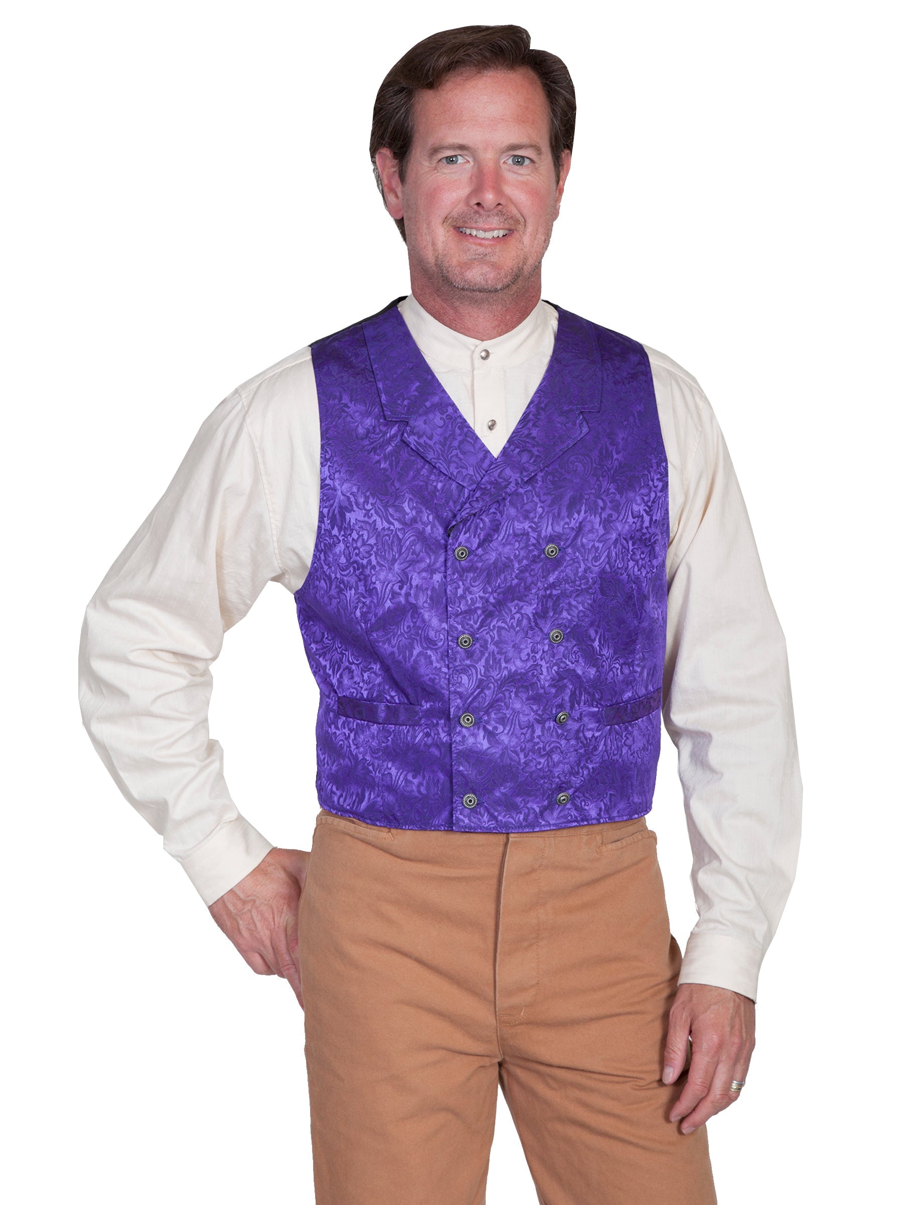 Floral Silk Double Breasted Vest - 535344X