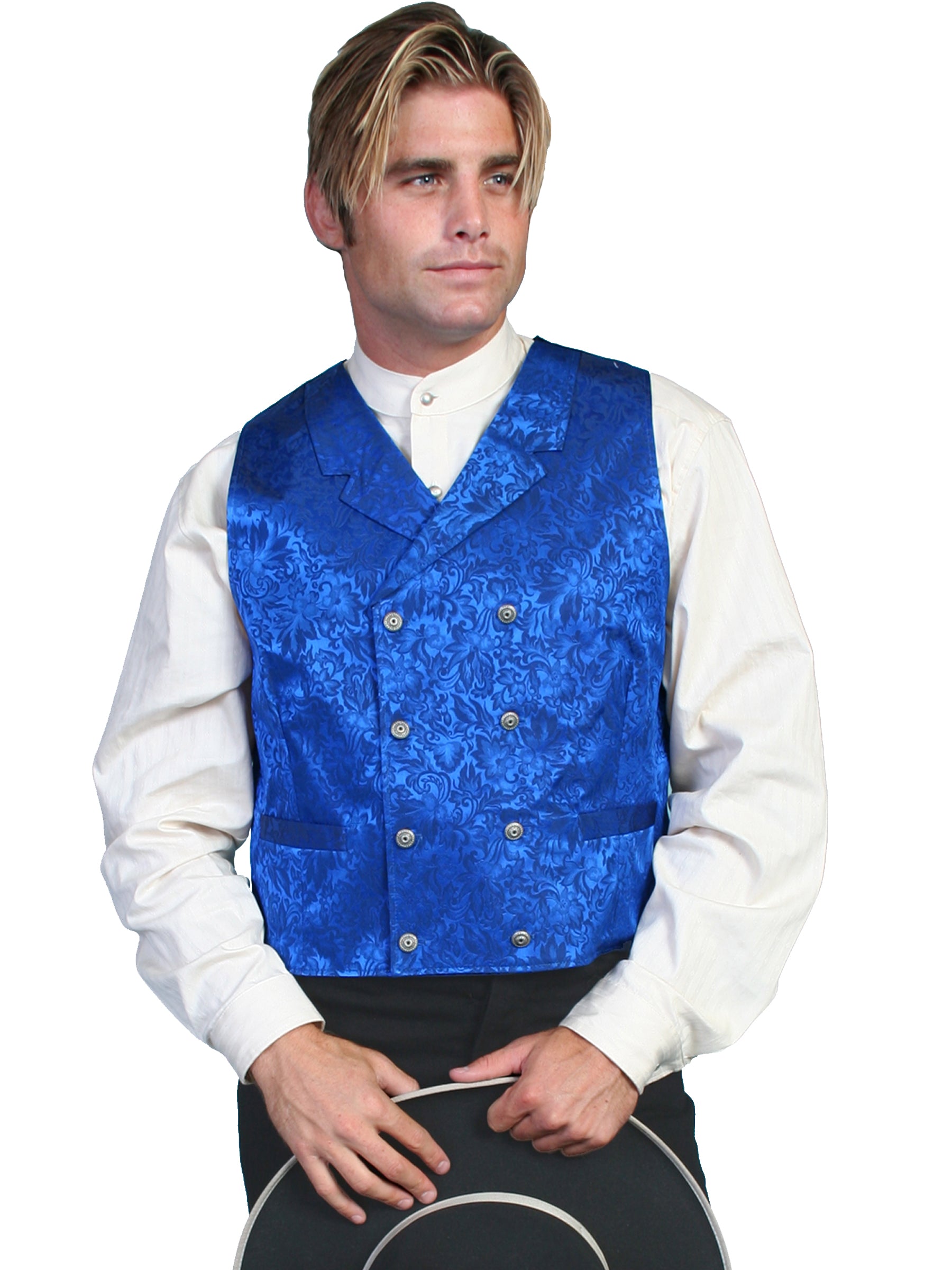 Floral Silk Double Breasted Vest - 535344