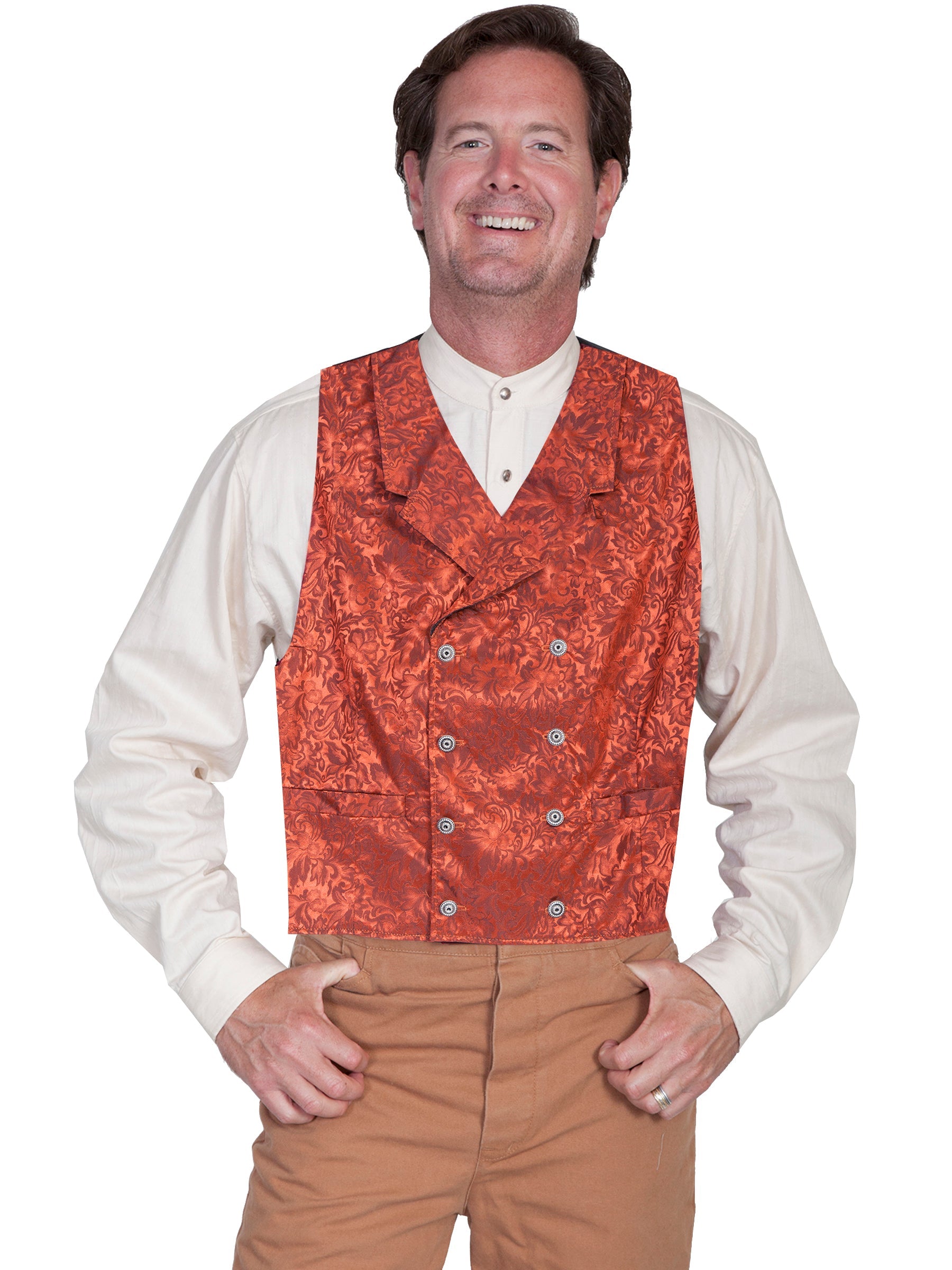 Floral Silk Double Breasted Vest - 535344X