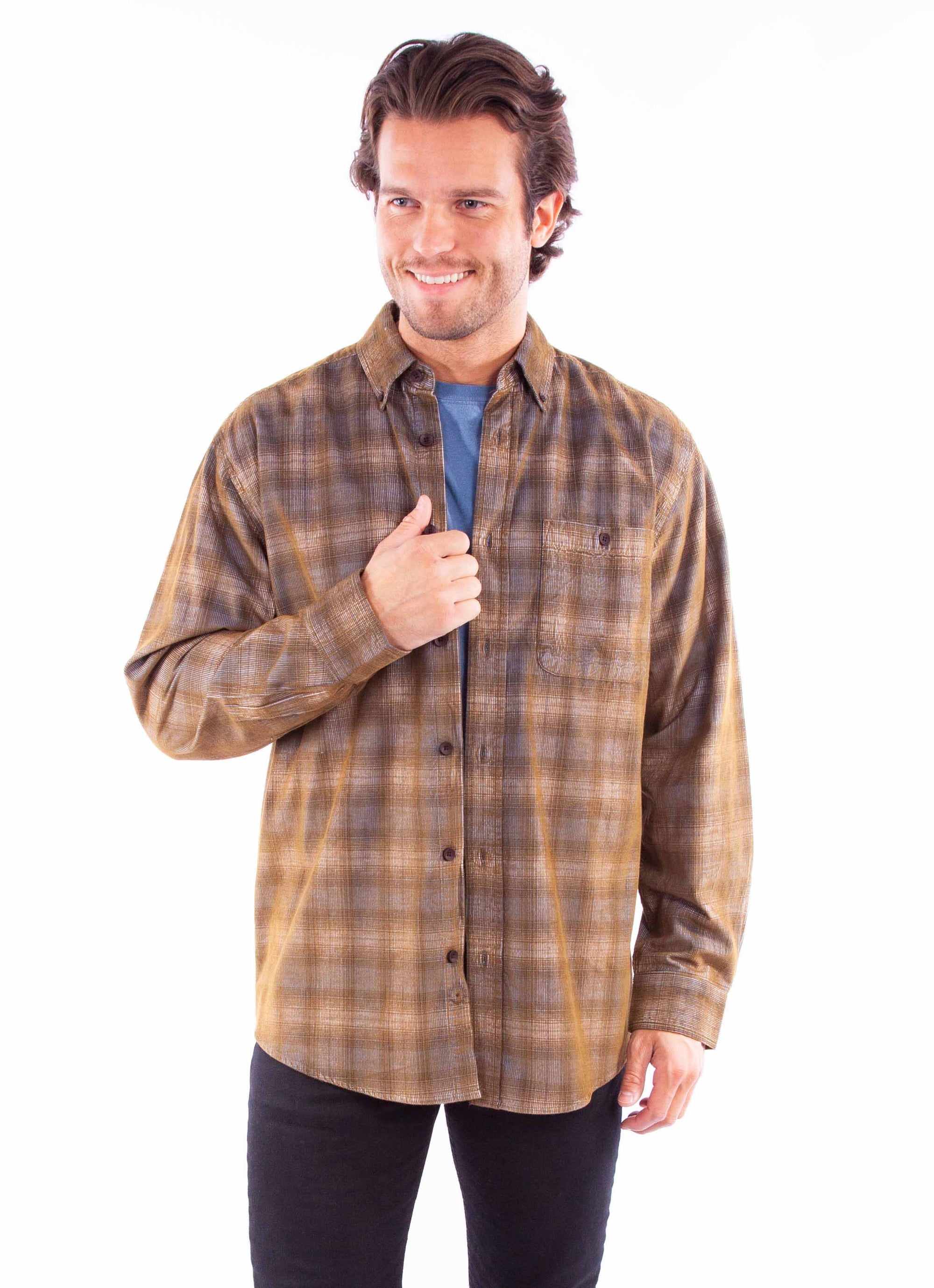 Sherpa Lined Corduroy Shirt-jacket - 5354