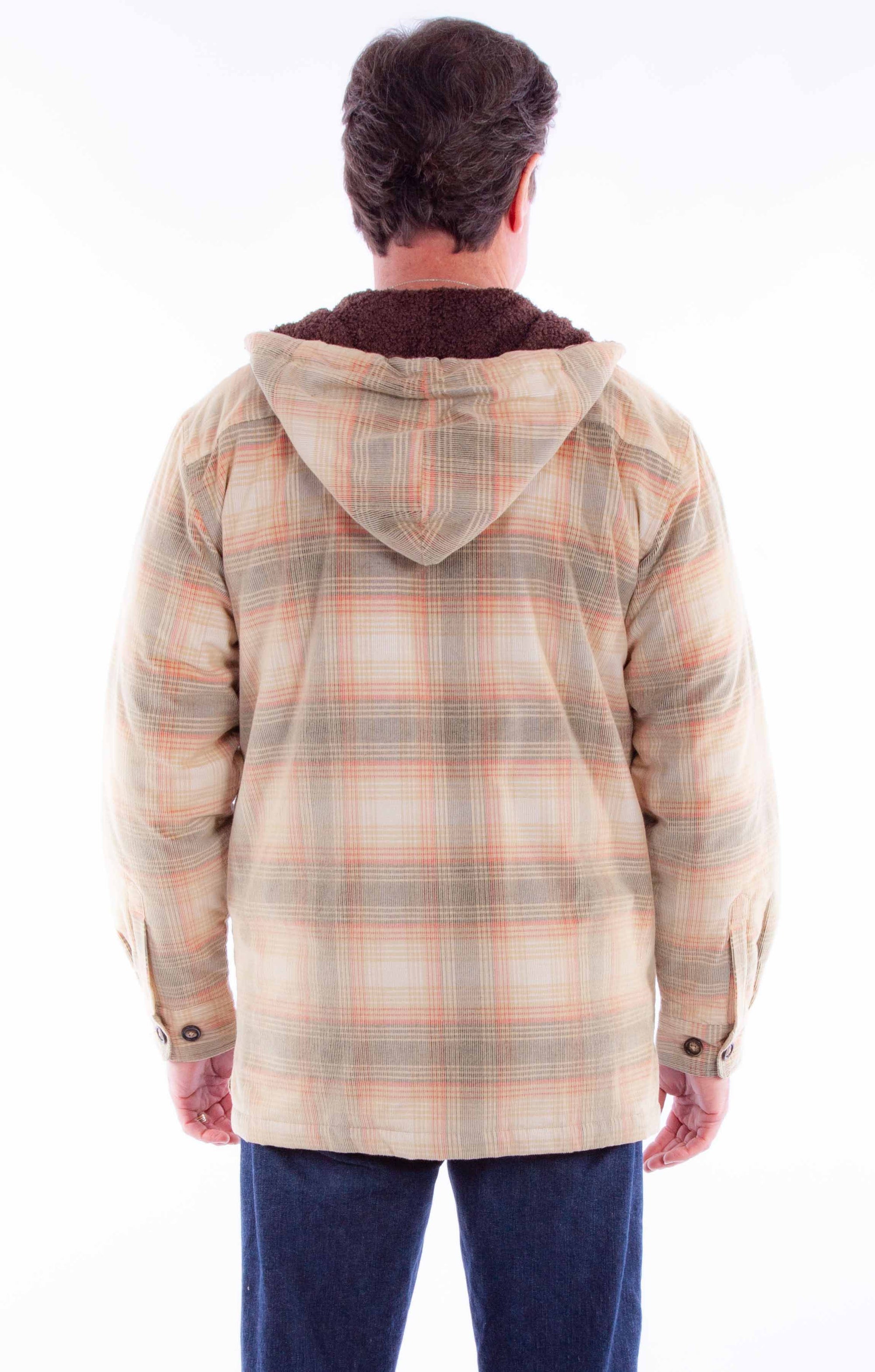 Sherpa Lined Corduroy Hoodie - 5355