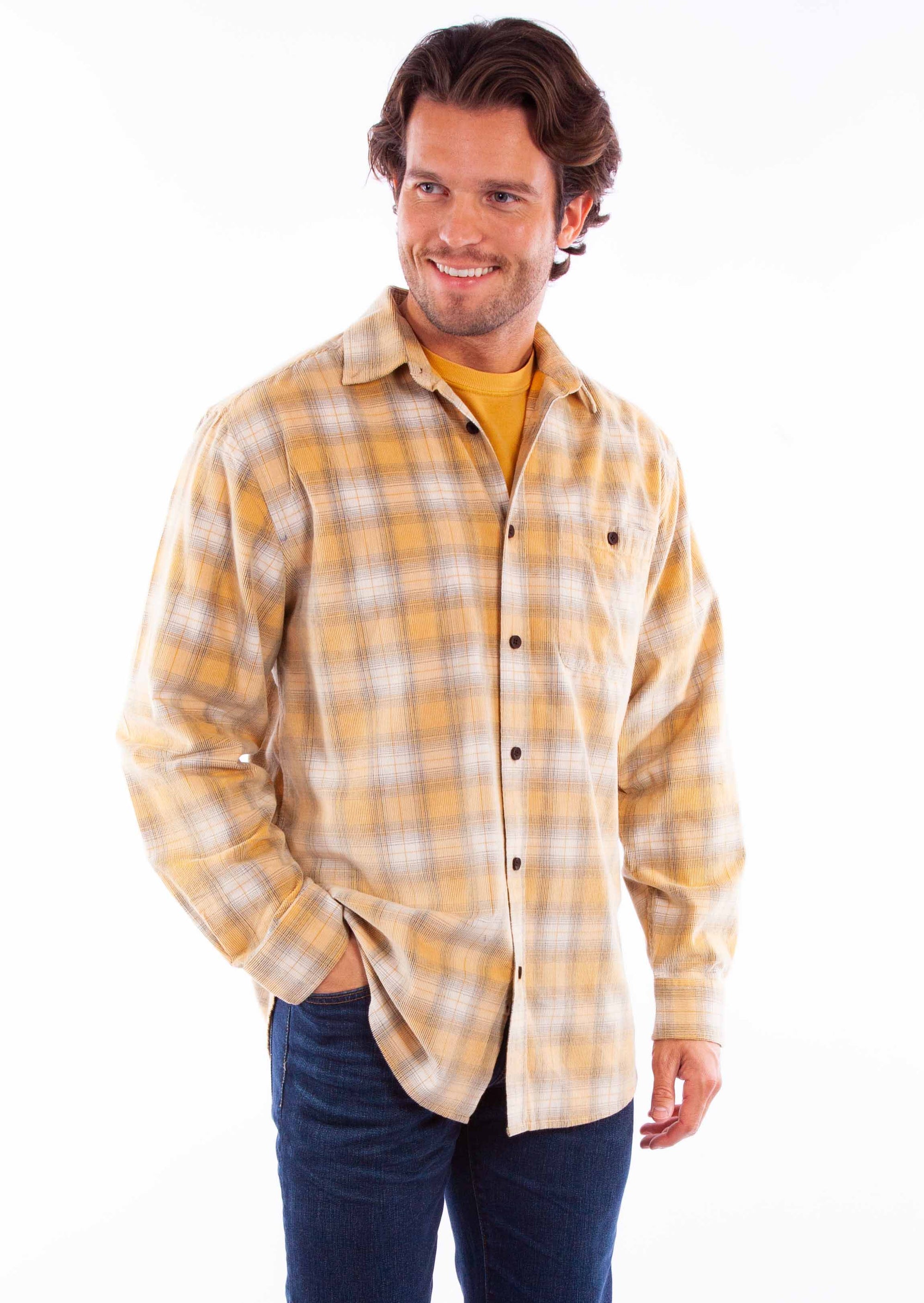 Corduroy Plaid Shirt - 5357