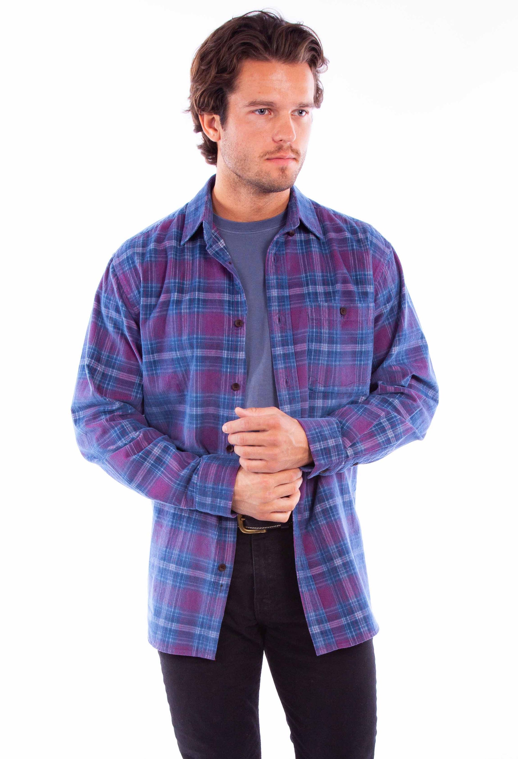 Corduroy Plaid Shirt - 5360