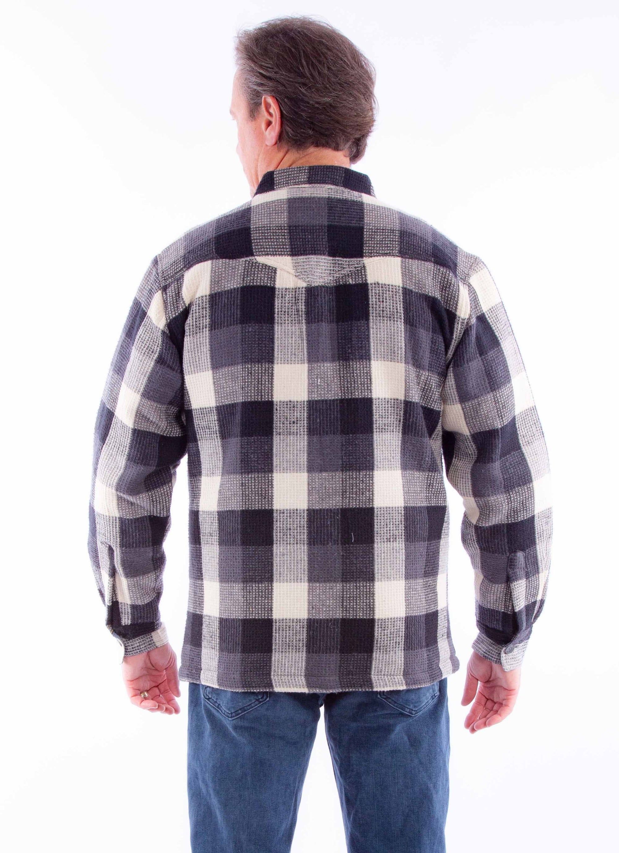 Basket Weave Check Shirt-jacket - 5365